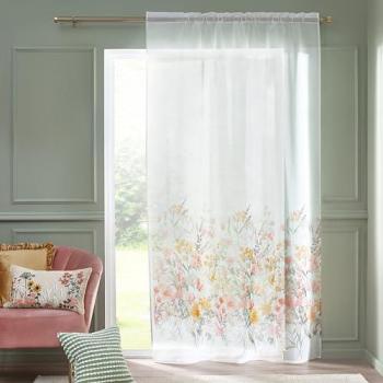 Floral Design Slot Top Voile Curtain by Catherine Lansfield