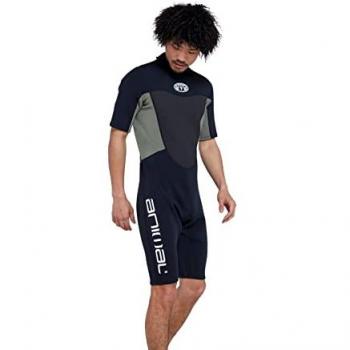 Animal Slater Men's 2MM Shorty Wetsuit Lightweight Slim Fit Back Zip Swimwear