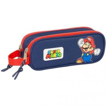 Super Mario World dubbelt bär-allt marinblå 21 x 8 x 6 cm