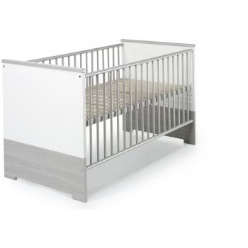 Lit enfant évolutif 70x140 cm bois blanc et pin argenté Eco Silber