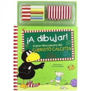 A DIBUJAR! : EL GRAN LIBRO PIZARRA DEL CUERVITO CALCETÍN