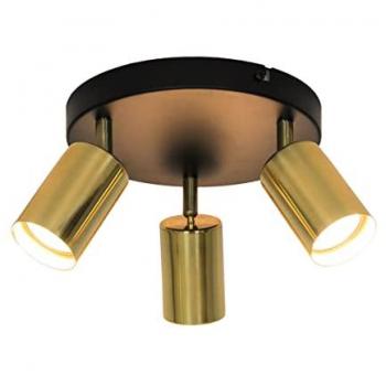 Cluster a Soffitto Zumaline Vila Nero Oro 3x GU10