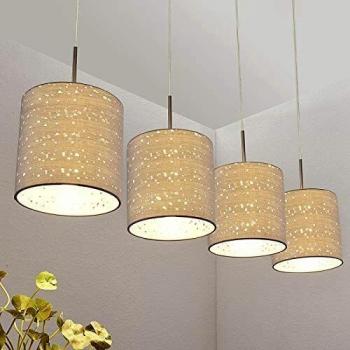Suspension Tissu Umma avec Intensité Réglable pour Salon et Salle à Manger de Lindby