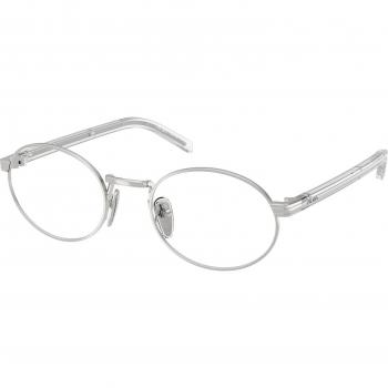 Prada PR B55V 49mm Women’s Metal Silver Optical Frame – Transparent Finish