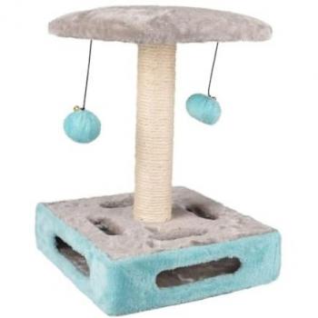 Poste Rascador para Gato con Bolas Sonajero Turquesa 28x28x37,5 Cm
