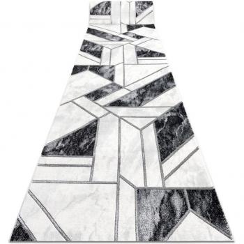 Geometric Elegance Runner in Black/Silver