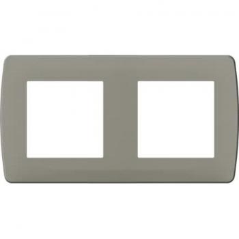Piastra 2 postazioni bianca taupe 71mm Interasse ESPRIT