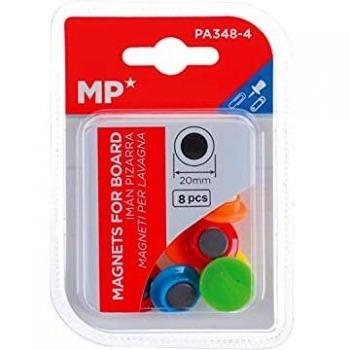 Imanes de Colores para Pizarras Magnéticas, 20 mm, Pack de 8
