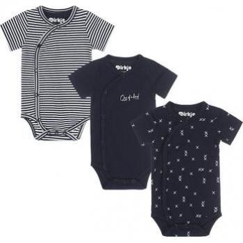 Dirkje Body navy e bianco 3 pack