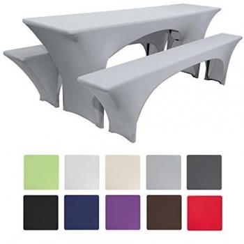 Beautissu Set 3: Fundas de Mesa y Bancos Picnic en Gris