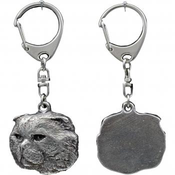 Portachiavi a forma di gatto in argento, decorazione per borsa e pendente per zaino di Art-Dog