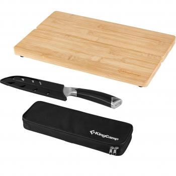 KingCamp Eco‑Bamboo Cutting Surface & Knife Box Set – Yellow Edition