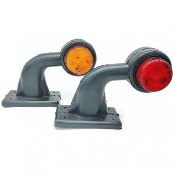 Fuleem Waterproof 2PCS Side Marker Lights 10-30V Red Yellow for Truck