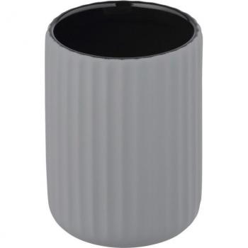 Bicchiere Portaspazzolino Belluno, Bicchiere da Bagno in Ceramica Soft Touch, ø 8x11 cm, Grigio