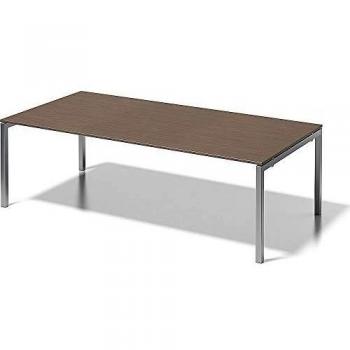 Bisley Cito Chefarbeitsplatz 2400 x 1200 mm, Metallgestell Silber, Wn355 Nußbaum