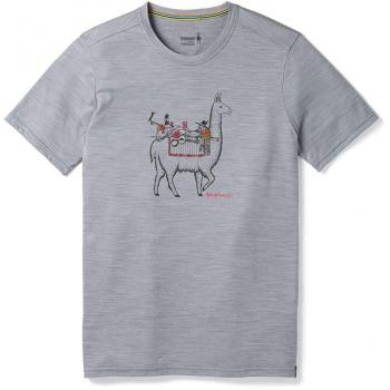 Herren Smartwool Merino Llama Adventures T-Shirt, Grauer Heather, L