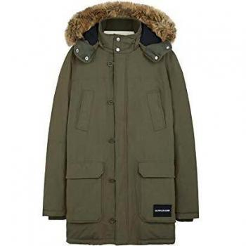 CK Classic Green Leather‑Trim Jacket