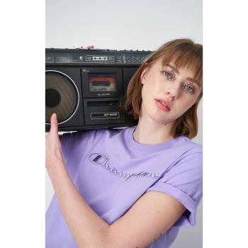 Champion Mädchen T-Shirt Crewneck in Flieder mit Logo