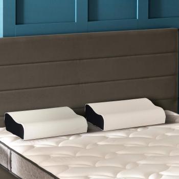 Lot de 2 oreillers Bultex à mémoire de forme ergonomiques 33x52