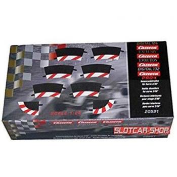 Carrera Set di 8 cordoli interni per curve e 2 terminali per piste elettriche