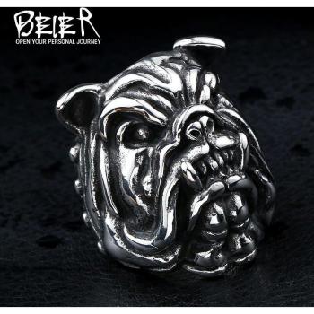 Bague en acier inoxydable 316L pour homme, design Pit Bull, LLBR8-366R