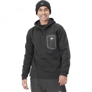 Picture Bake Grid Fleece Hoodie, Black, Size S