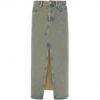 Ganni Brown Maxi Denim Skirt Size L