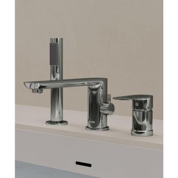 Robinet Bain-Douche 3 Trous sur Plage Chromé Nunki