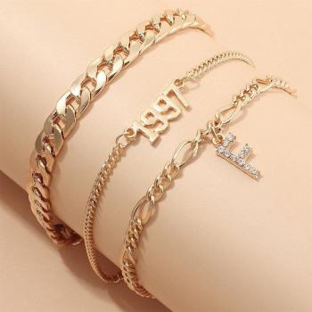 Boho Beach Year Digit Anklet Jewelry