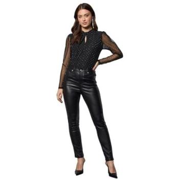 Black Diamante Mesh Keyhole Top by Dorothy Perkins – Size 14