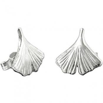 Paar Ohrstecker Ginkgoblatt 12mm glänzend Silber 925 (1-tlg)