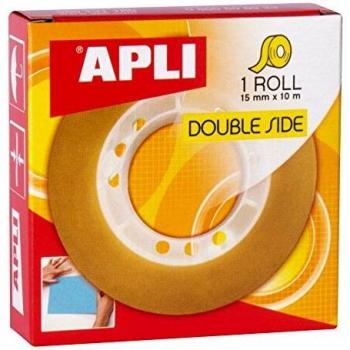 APLI 11505 – Ruban adhésif double face 15 mm x 10 m