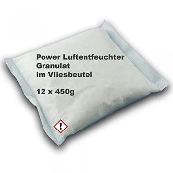 12 x Hochleistungs-Luftentfeuchter Granulat 450 g im praktischen Vliesbeutel nachfüllbar