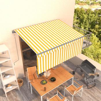 Banne Rétractable Jaune et Blanc 3x2,5m