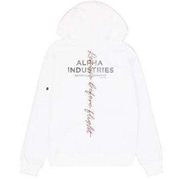 Alpha Industries Hoodie Signature BP Blanc L
