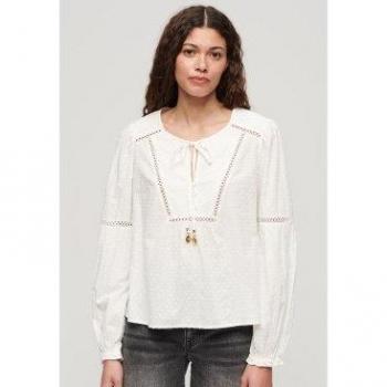 Blusa A Maniche Lunghe Ibiza Beach Superdry Off White M