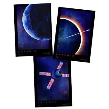 Galvanize Galaxy: Artemis 1 NASA Travel A4 Wall Art Trio