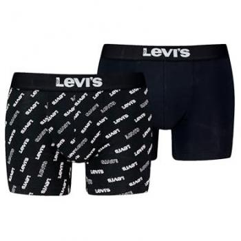 Levi's® 2er-Pack Herren Boxershorts mit elastischem Logo-Bund, Schwarz, Größe L