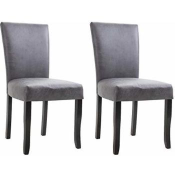 VidaXL 2X Chaises de Cuisine en Similicuir Gris