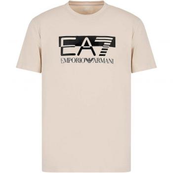 T-shirt EA7 Emporio Armani Beige Noir Logo Visible