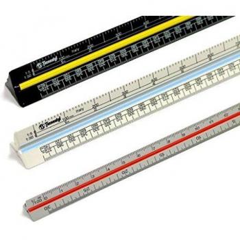 Scalimetro 30cm con scale 1:1-2-5-20-50-100-200-500-1000-1250-2500