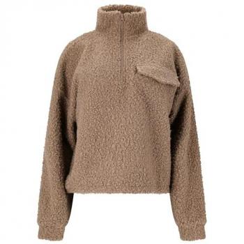 Half Zip Athlecia Florrie W Sherpa Felpa Marrone Regolare