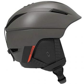 Casque de ski et snowboard Pioneer gris/rouge (Beluga/Neon Red) pour hommes avec tour de tête 53-56 cm, taille S, mousse intérieure EPS 4D et coque moulée Salomon