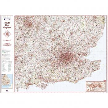 Postcode District 8 – South East England Colour Map on Satin Photo Paper