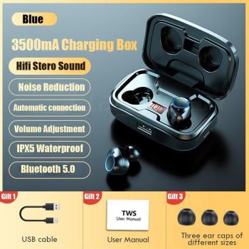 Auriculares Inalámbricos Bluetooth 5.0 con Estuche de Carga de 3500mAh y Control Táctil