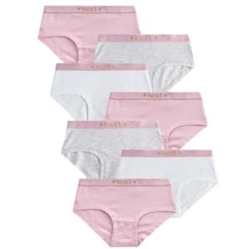 Next Hipster Unterhosen Set für Mädchen (Rosa/Grau, 7 Stück, 2-16 Jahre)