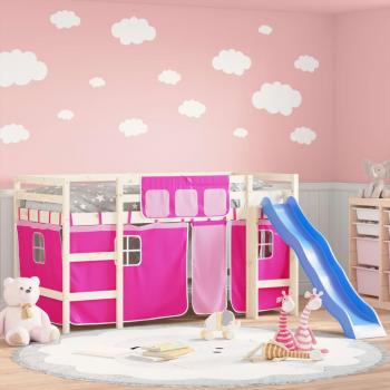 Rideaux de lit mezzanine rose en polyester