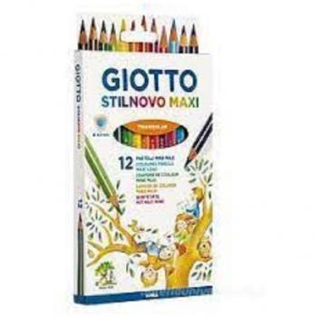 Matite colorate Maxi Giotto Stilnovo in conf. 12 colori assortiti F225900