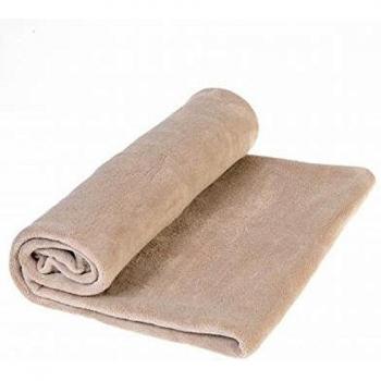 Plaid polaire PEGANE en microfibre lin, L230 cm