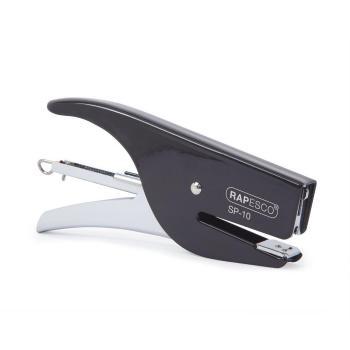 Rapesco 1271 SP-10 Heftzange, 12 Blätter Heftkapazität, Chrom/Schwarz-Look